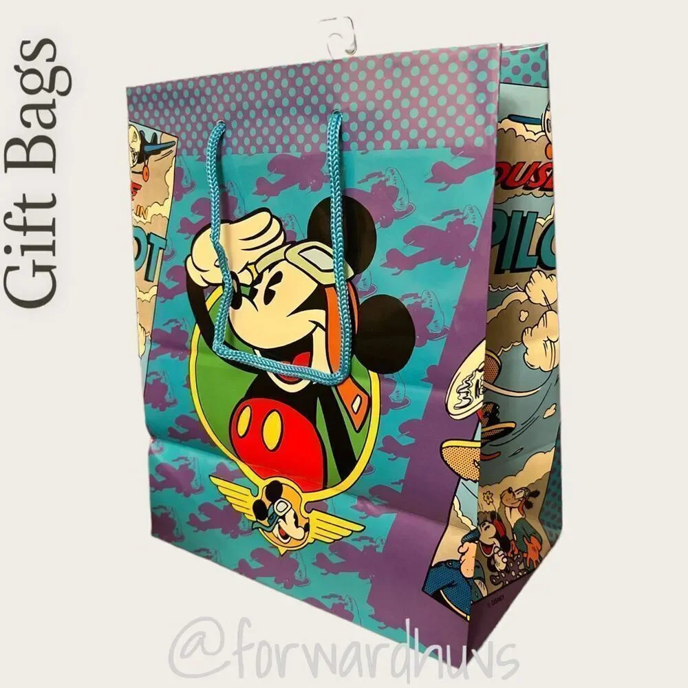 (12) 8.5” x 7.5” Vintage Cleo Mickey Mouse Pilot Gift Bags